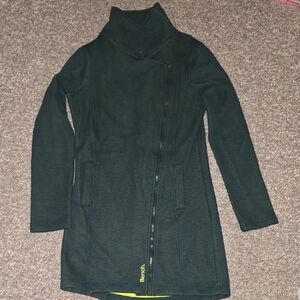 Bench Dark Green Asymmetrical Zip Long Coat
